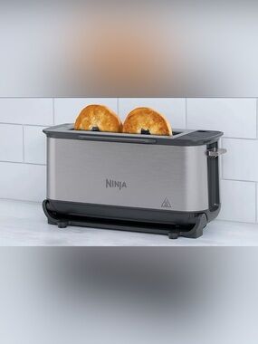 Ninja flip 2-in-1 Toaster,Compact Snack Maker,Stainless Steel